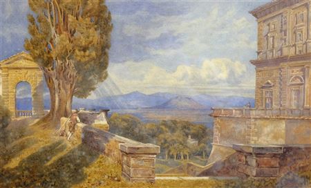 Arthur Glennie : Expansive Italianate Landscape, possibly Caprarola