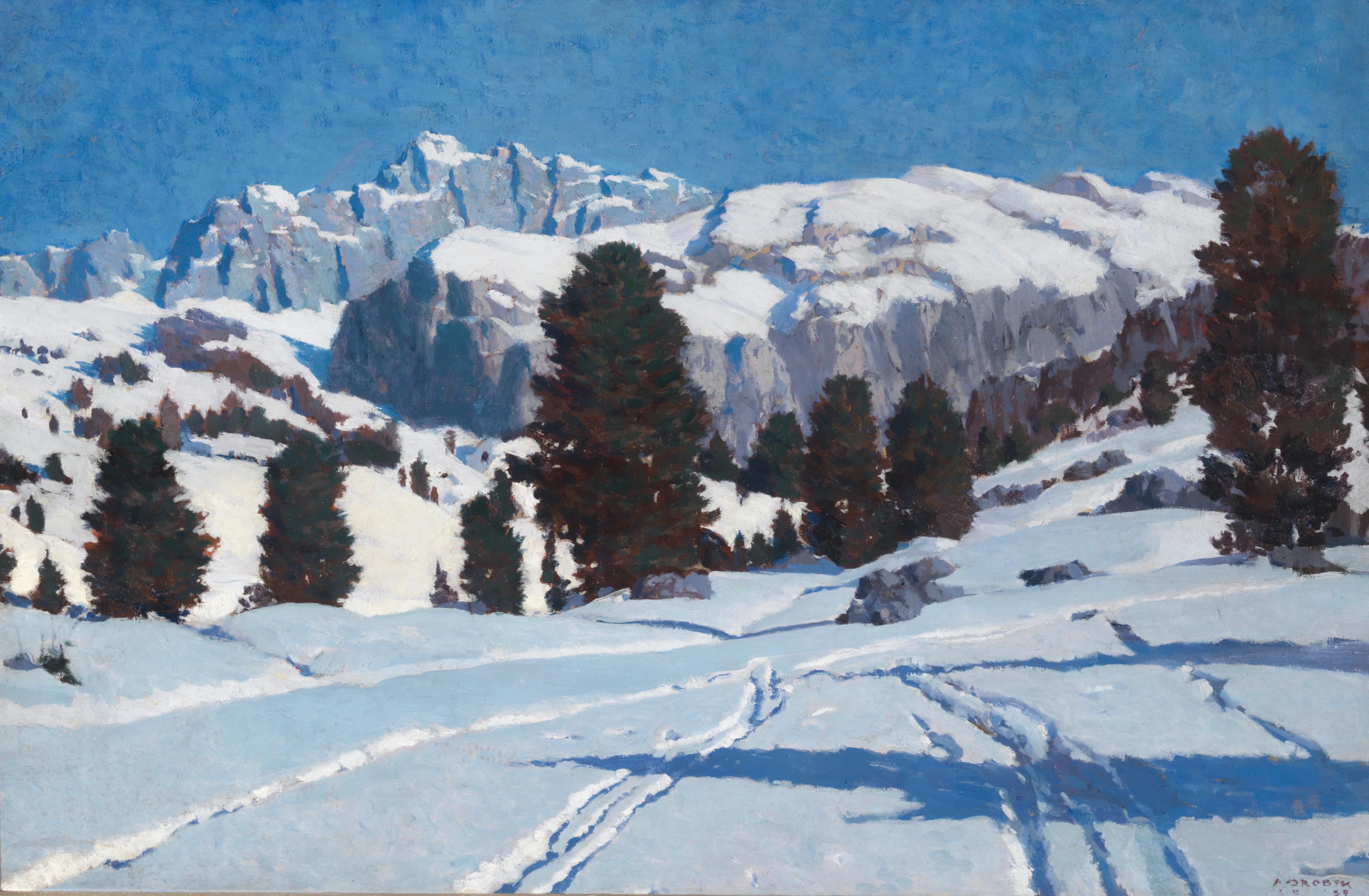 Alexander Drobik : A Winter Landscape in Kitzbühel