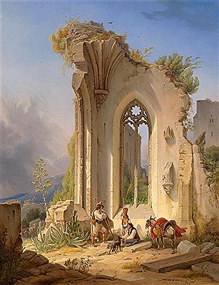 Wilhelm Gail : Klosterruine in der Campagna von Valencia