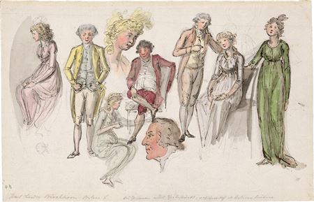 Ludwig Buchhorn : A group of Berlin theater actors in elegant clothes