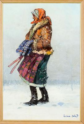 Ludvik Dobes : Woman in a Snowstorm