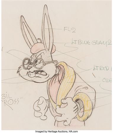 Virgil Walter Ross : A Hare Grows in Manhattan Bugs Bunny Color Model Animation Drawing