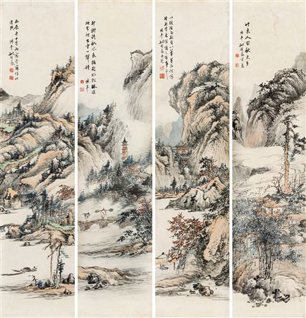 Zhongbao Yao : Ancient Landscape (4 screens)