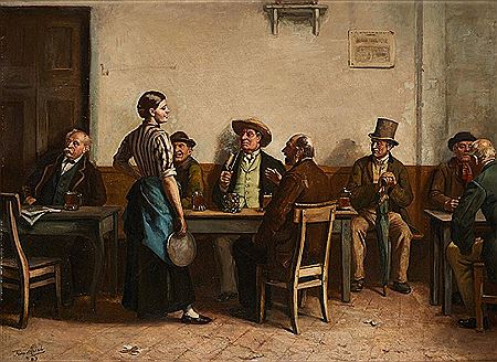 Frans Meerts : Conversation au bistro.