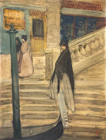 Frances Mary Hodgkins : RIALTO STEPS, VENICE