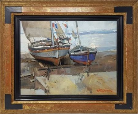 Herve Fenouil : 'Boats on the beach'