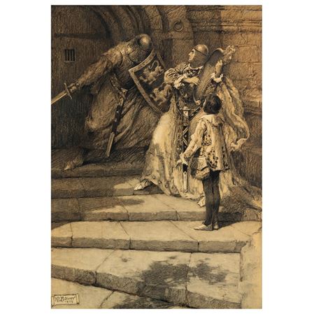 Maurice Lincoln Bower : Illustration of Knights in a Vestibule