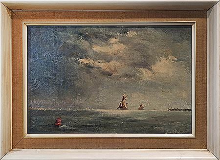 Arthur A Pank : 'Sailing barges off the coast, Lowestoft'