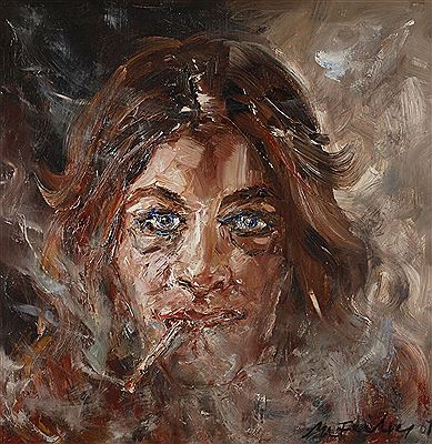 Manfred Feiler : Cigarette smoking woman