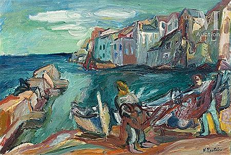 Henri Epstein : Port of Erbalunga, Cap Corse Circa 1926