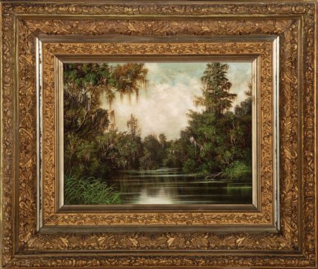 George Coulon : 'Louisiana Scenery, Bayou Castaing, Mandeville, Parish of St. Tammany, LA', 1889