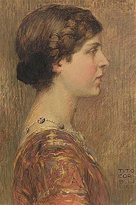 Tito Corbella : PROFILE PORTRAIT OF A YOUNG WOMAN