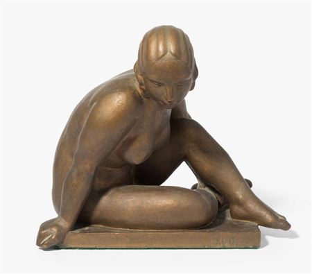 Paul Kunz : Sitting female nude.