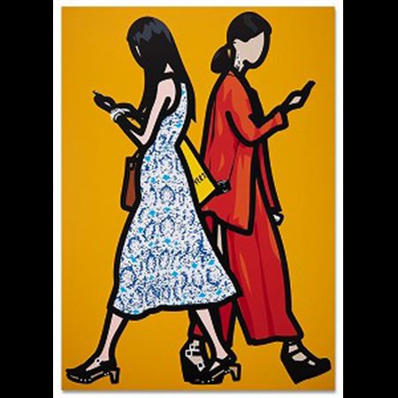 Julian Opie : Paisley dress and red gown