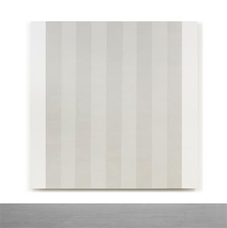 Mary Ann Corse : Untitled (White Multiband with White Sides, Beveled)