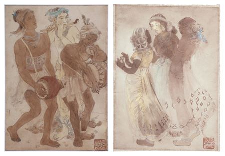 Mukul Dey : Untitled (Dancers; Musicians) (2)