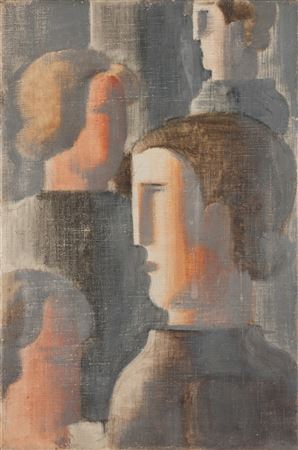 Oskar Schlemmer : Graue Jungmännergruppe (Group of Young Men in Grey)