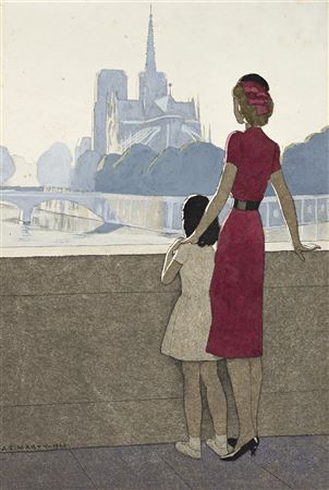 Andre Edouard Marty : 'Notre-Dame vue du Pont de la Tournelle.'