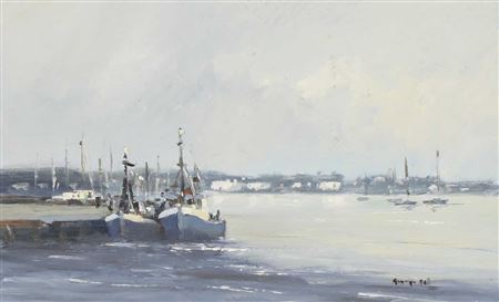 George Reynolds Gill : Fishing Boats, Islay Harbour