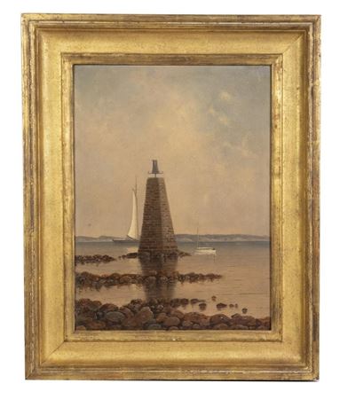 Thomas Clarkson Oliver : 'Lighthouse, Bar Harbor, Maine'