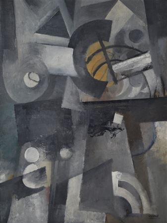 Youla Chapoval : Abstract composition on grey background