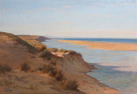 Louis Marius Gueit : Landes coastline in the morning