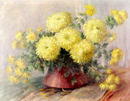 Sophia Becker-Leber : Yellow chrysanthemums (1942)