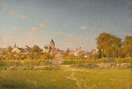 Léon Joubert : View of Vétheuil in good weather