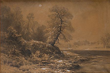 Léon Pierre Ducaruge : Paysage à la rivière