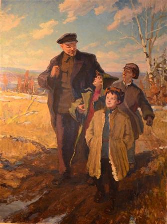 Nikolay Rabotyagov : Lenin with children, Spring of life ; 1957-60