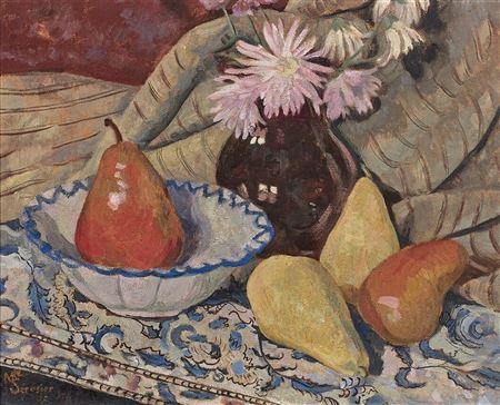 Marguerite Gabrielle Serusier : Still life with pears, 1930