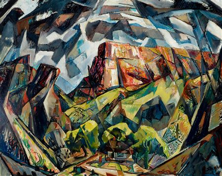 Harry Hutchinson Shaw : Cubist New Mexican landscape