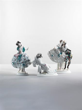 Paul Scheurich : A set of five Meissen figures from the Ballets Russes in the ballet 'Le Carnaval'