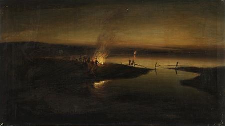 Alfred Martens : Midsummer's Eve bonfire.