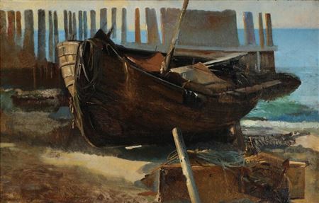 Holger Peter Roed : “En Fiskerbaad”. A fishing boat