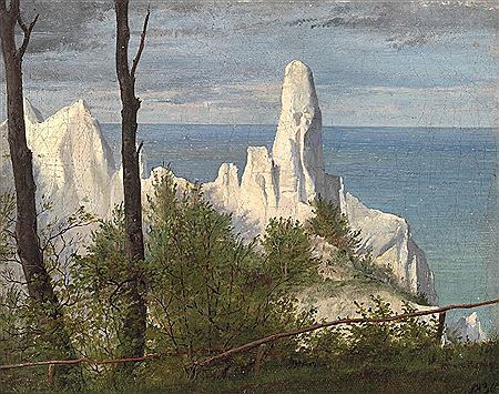 Jorgen Roed : View of Sommerspiret at the Cliffs of Møn.