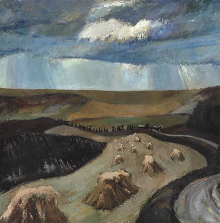 Erik Raadal : “Landskab i høst” (Harvest landscape).