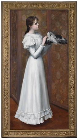 William Mainwaring Palin : Young Woman in White Dress