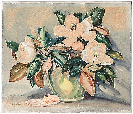 Elizabeth Boardman (EB) Warren : Still Life of Magnolias