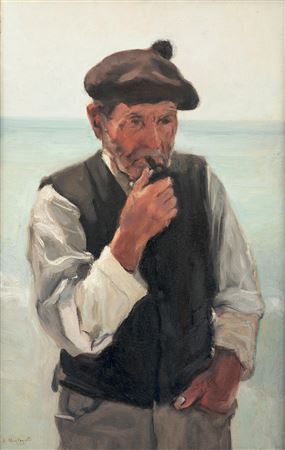 Evasio Montanella : Vecchio Pescatore Ligure, 1928