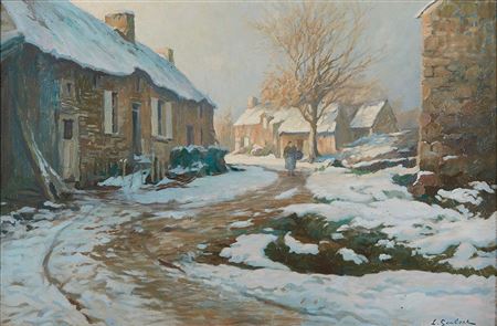 Lucien Georges Goubert : 'Snowy village'