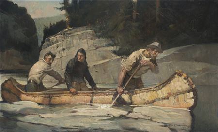 Frank Schoonover : As the Canoe Swept By