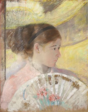 Mary Stevenson Cassatt : Young Lady in a Loge Gazing to Right