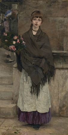 Jules Bastien-Lepage : Marchande de fleurs à Londres