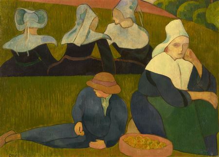 Emile Bernard : Bretonnerie (Bretonnes dans une prairie)