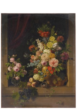 Jan Frans Van Dael : Nature morte aux bouquets dans un niche