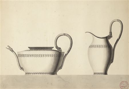 Jean-Baptiste-Claude Odiot : A TEAPOT AND A CREAM-POT