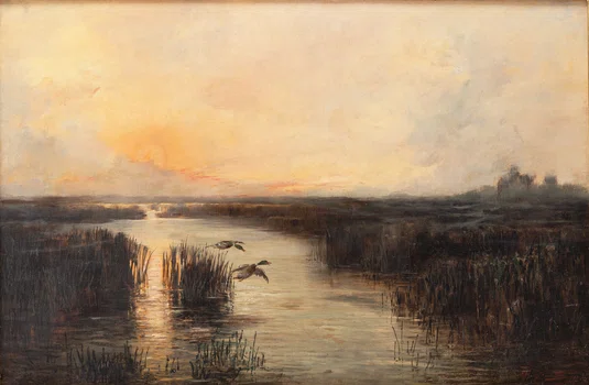 Marceli Harasimowicz : Sunset on Polesie, 1894