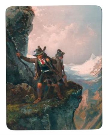 Johann Josef Rauch : Two Hunters near a Rock