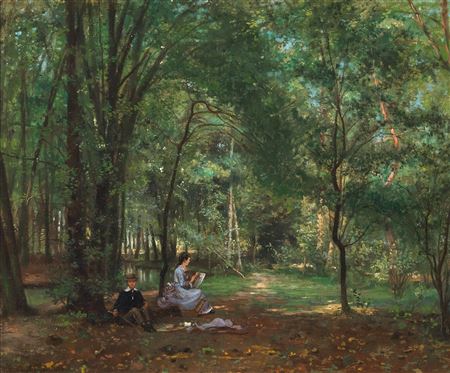 Charles Felix Edouard Deshayes : A Painter in a Forest